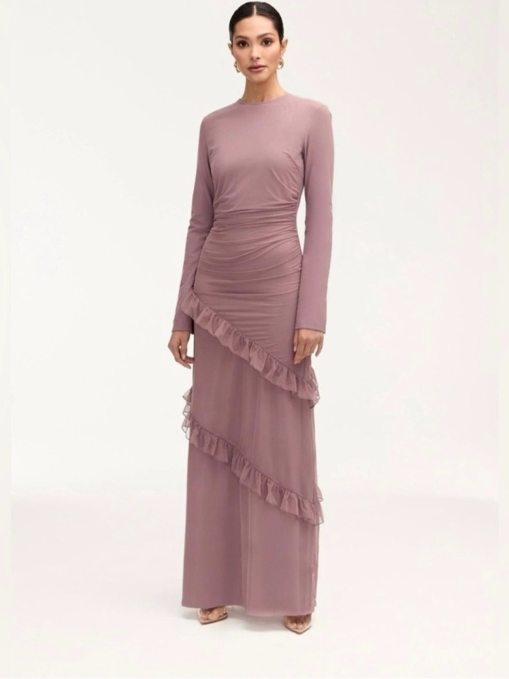 Sabrina Waterfall Maxi Dress- Mauve